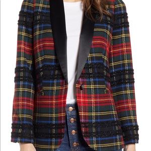 NWT Jcrew Parke lurex plaid tartan blazer/jacket
